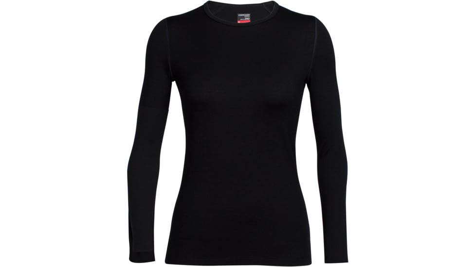 Icebreaker Tech Top Long Sleeve Crew - Women's-Black-X-Small
