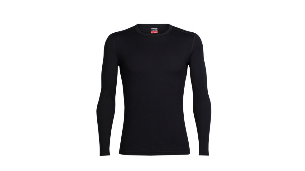 Icebreaker Tech Top Long Sleeve Crewe, Black/Black, 2XL, 104033001XXL