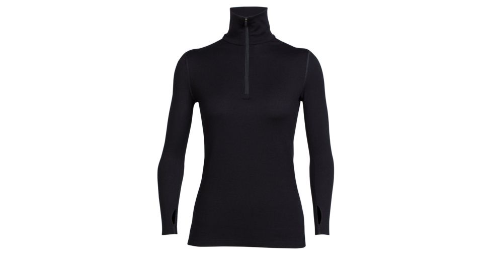 Icebreaker Tech Top Long Sleeve Half Zip, Black, L, 104038001L