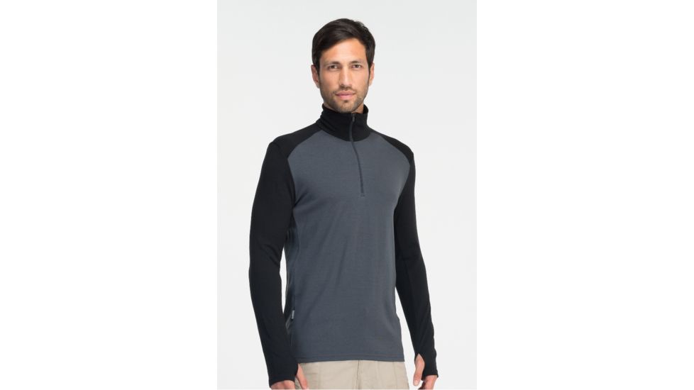 Icebreaker Tech Top Long Sleeve Half Zip - Men's-Copper/Monsoon-X-Large