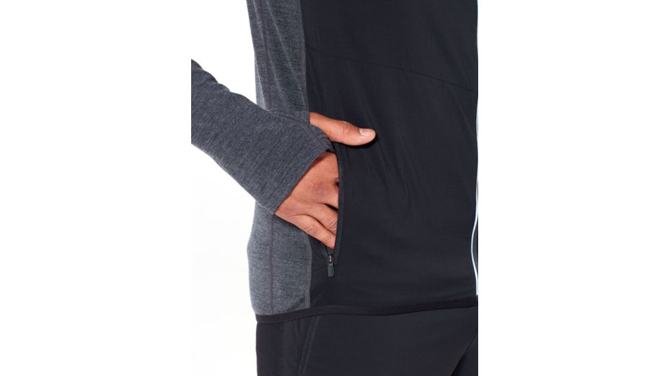 Icebreaker Tech Trainer Hybrid Jacket, Black/Jet Hthr, 2XL, 104298-001-XXL