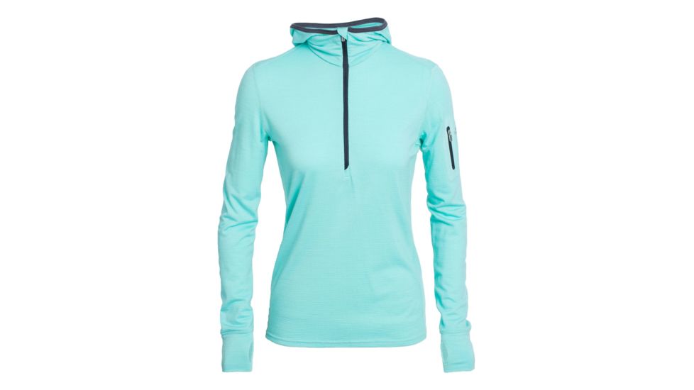 Icebreaker Terra Long Sleeve Half Zip Hood - Women's-Tasman/Panther-Small