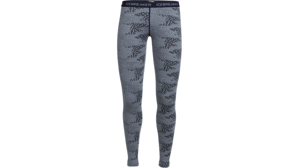Icebreaker Vertex Leggings Flurry - Women's-Ice Blue/Jet Heather/Midnight Blue-Large
