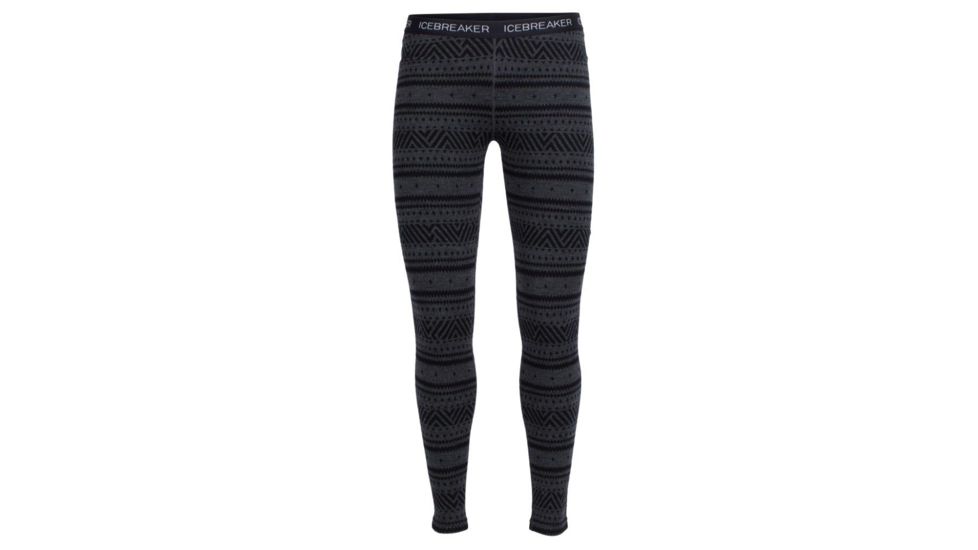 Icebreaker Vertex Leggings - Women's-Icon Fairisle Jet Heather/Black-Large