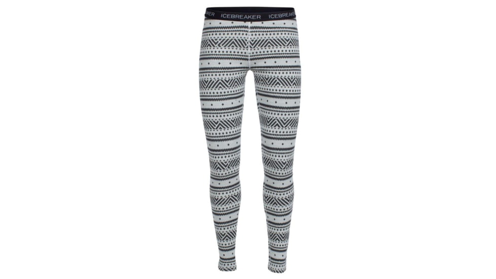 Icebreaker Vertex Leggings - Women's-Icon Fairisle Snow/Jet Heather-X-Small
