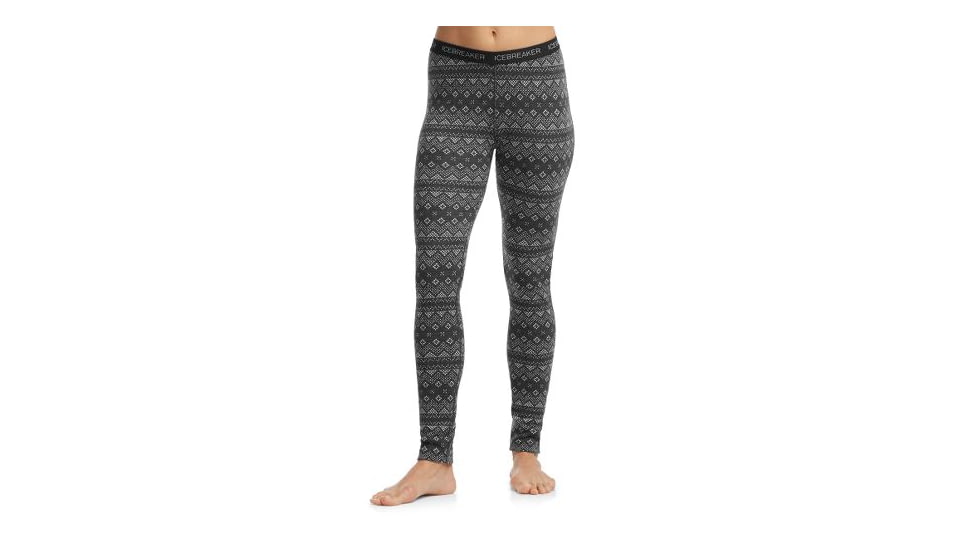 Icebreaker Vertex Leggings - Women's-Icon Fairisle Jet Heather/Black/Snow-Large