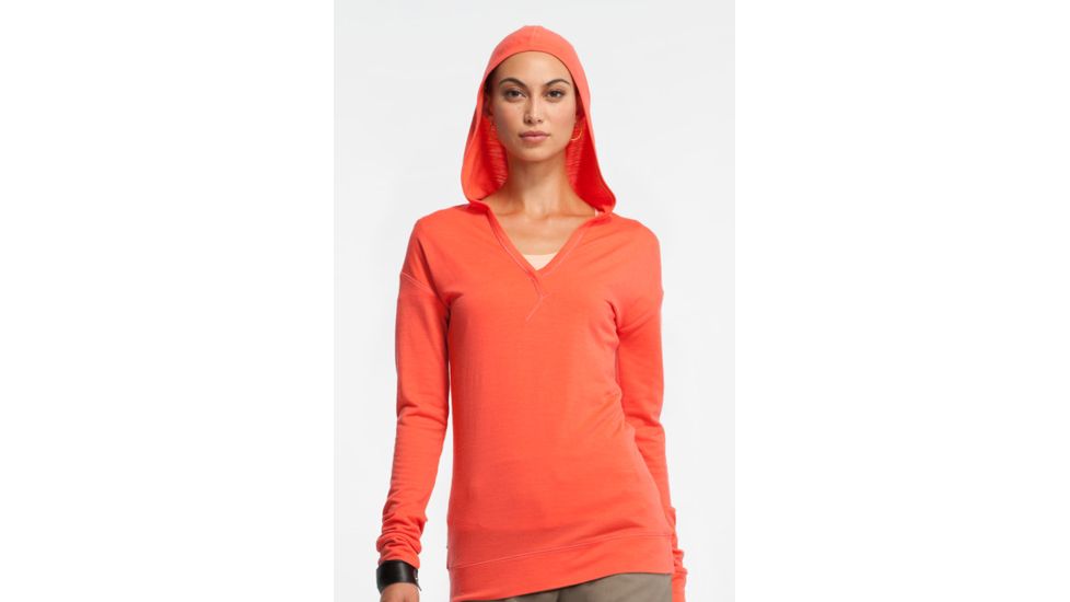 Icebreaker Vista Long Sleeve Hood Clearance - Women's-Azalea-Small