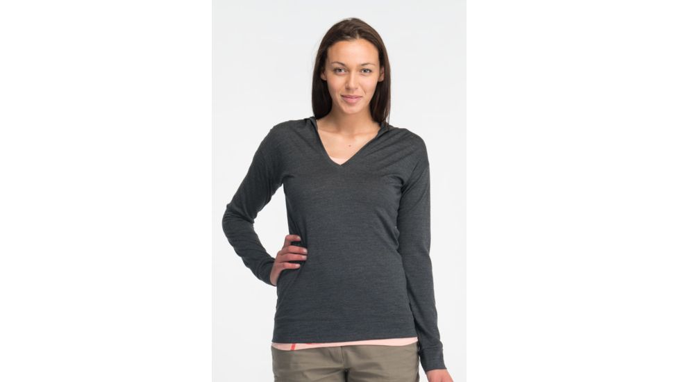 Icebreaker Vista Long Sleeve Hood Clearance - Women's-Jet-X-Small