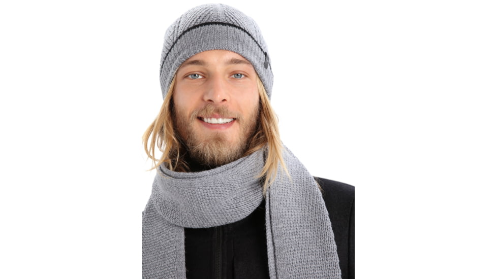 Icebreaker Waypoint Beanie, Gritstone Heather/Black, One Size, IB104886A11OS