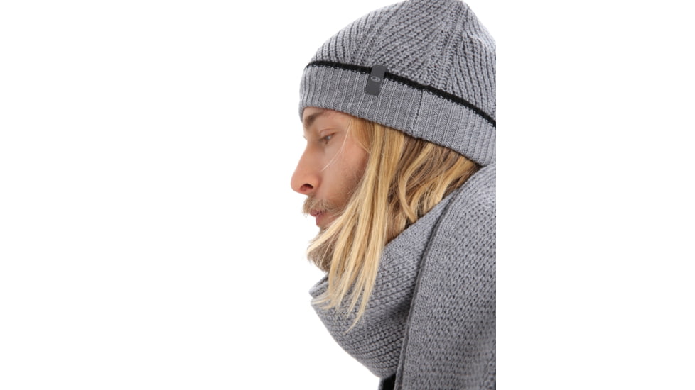 Icebreaker Waypoint Beanie, Gritstone Heather/Black, One Size, IB104886A11OS