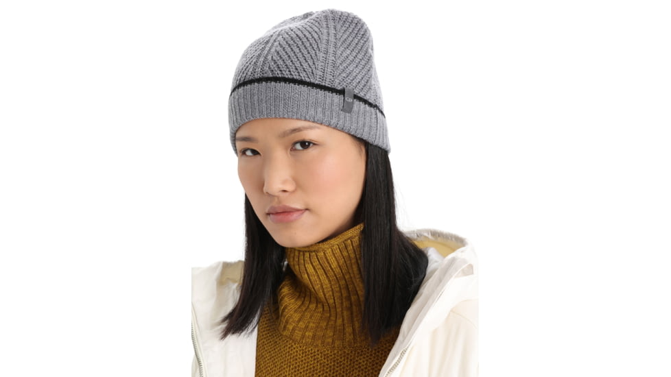 Icebreaker Waypoint Beanie, Gritstone Heather/Black, One Size, IB104886A11OS