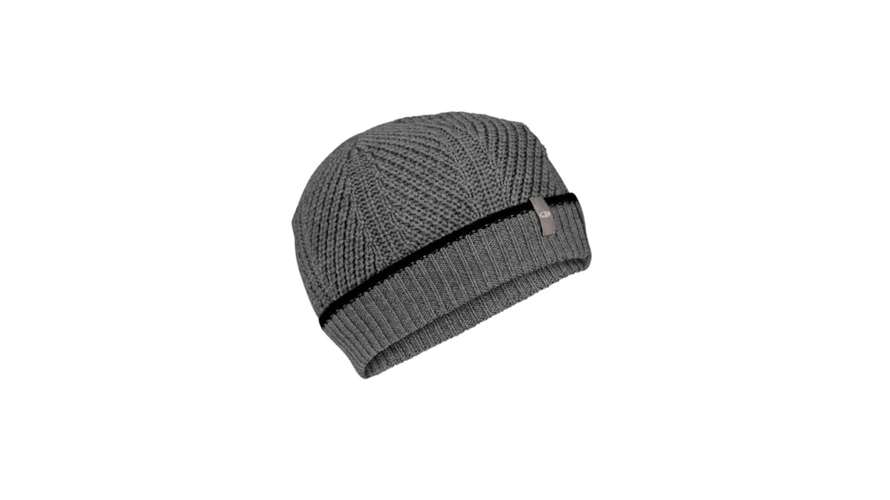 Icebreaker Waypoint Beanie, Gritstone Heather/Black, One Size, IB104886A11OS