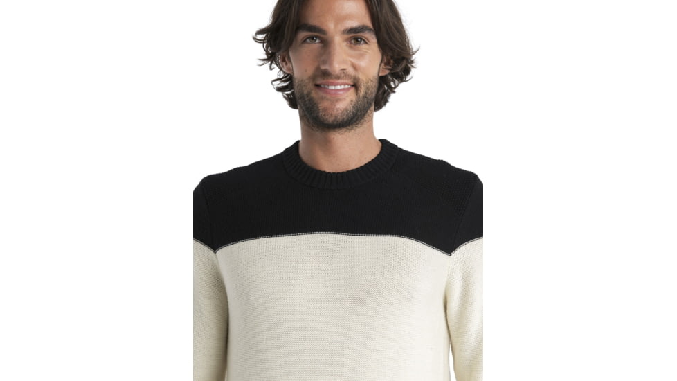 Icebreaker Waypoint Crewe Sweater - Mens, Black/Undyed, Extra Large, IB104328888XL