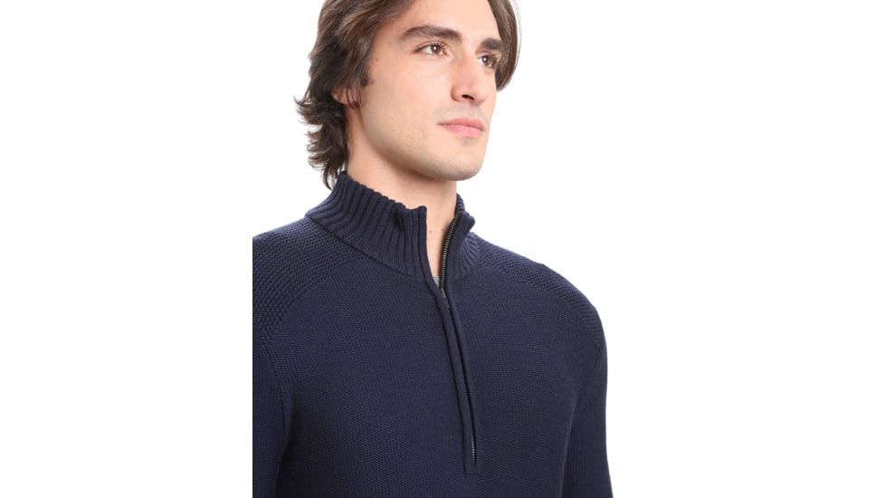 Icebreaker Waypoint Long Sleeve Half Zip Top - Mens, Midnight Navy, Medium, IB104901423M