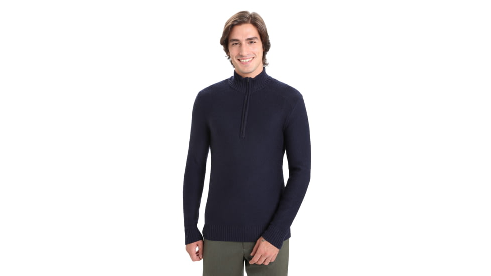 Icebreaker Waypoint Long Sleeve Half Zip Top - Mens, Midnight Navy, Medium, IB104901423M