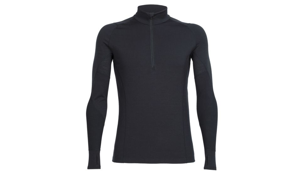 Icebreaker Winter Zone Long Sleeve Half Zip - Men's-Black-Medium