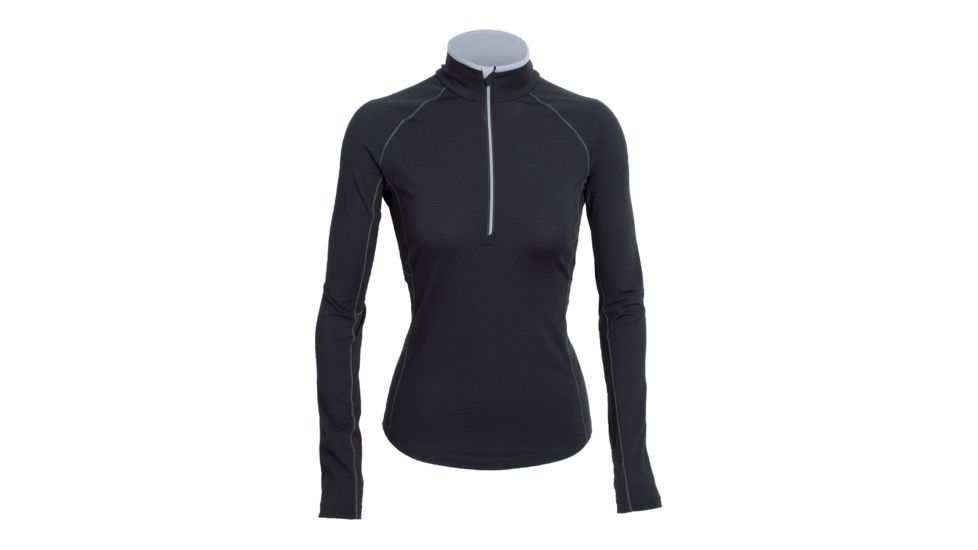 Icebreaker Zone Long Sleeve Half Zip, Black/Mineral/Mineral, L, 102571001L