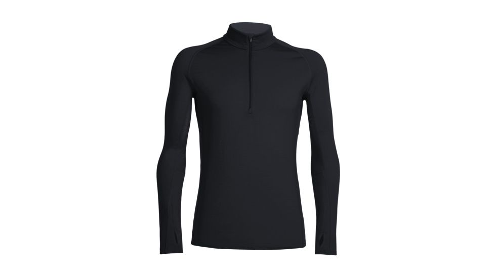 Icebreaker Zone Long Sleeve Half Zip, Black/Monsoon/Monsoon, L, 102645001L