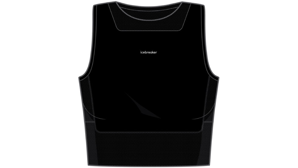 Icebreaker ZoneKnit Cropped Bra-Tank - Women's, Black, Large, IB0A56FC001L