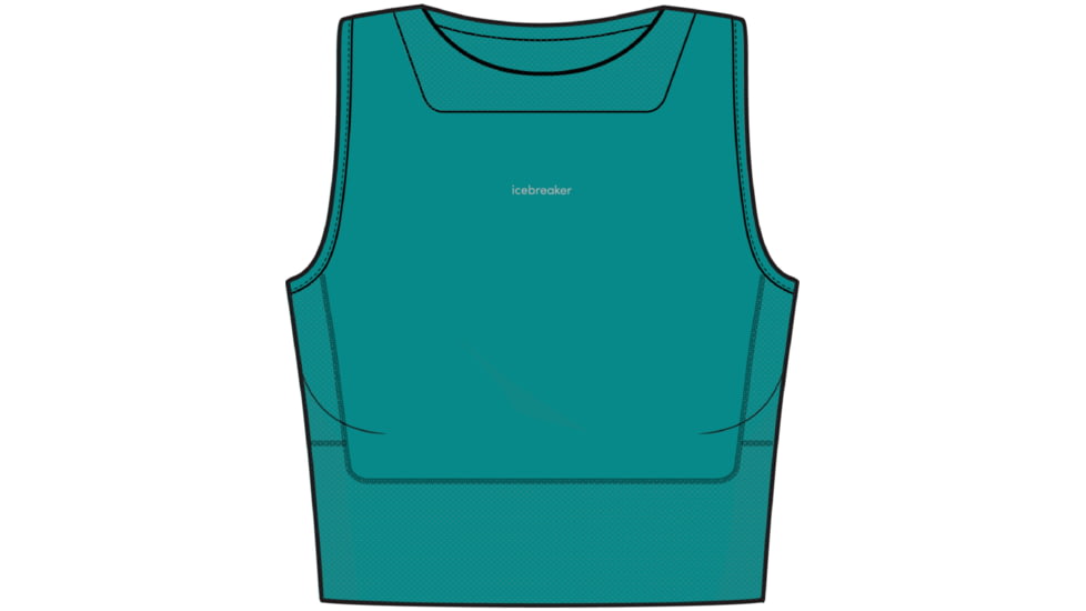 Icebreaker ZoneKnit Cropped Bra-Tank - Women's, Flux Green, Extra Large, IB0A56FC861XL