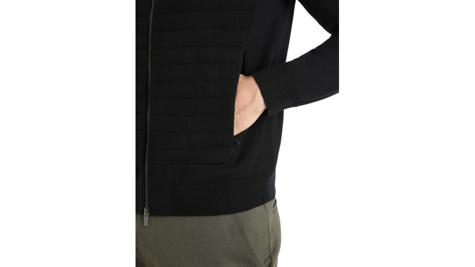 Icebreaker ZoneKnit Insulated Knit Bomber - Mens, Black, Medium, IB0A56JQ001M