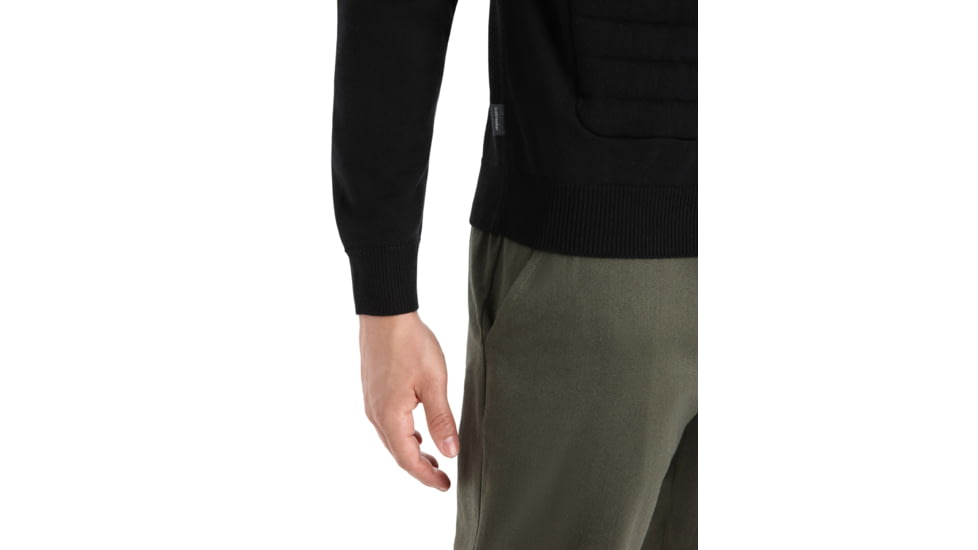 Icebreaker ZoneKnit Insulated Knit Bomber - Mens, Black, Medium, IB0A56JQ001M