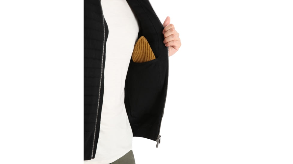 Icebreaker ZoneKnit Insulated Knit Bomber - Mens, Black, Medium, IB0A56JQ001M