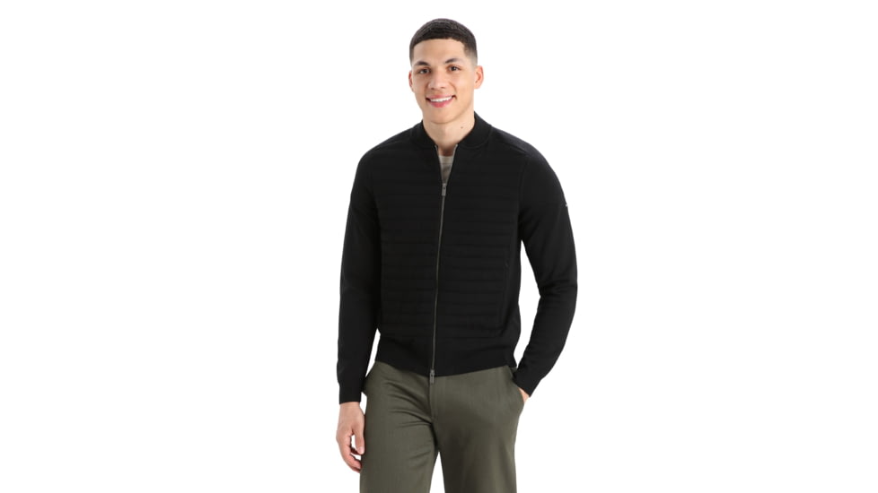 Icebreaker ZoneKnit Insulated Knit Bomber - Men's, Black, Medium, IB0A56JQ001M