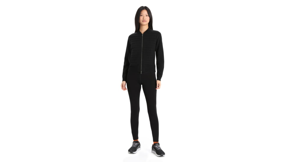 Icebreaker ZoneKnit Insulated Knit Bomber - Womens, Black, Small, IB0A56JP001S