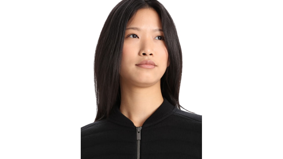 Icebreaker ZoneKnit Insulated Knit Bomber - Womens, Black, Small, IB0A56JP001S