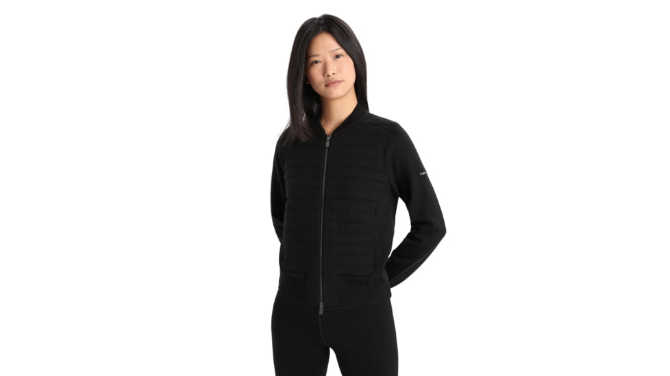 Icebreaker ZoneKnit Insulated Knit Bomber - Women's, Black, Small, IB0A56JP001S