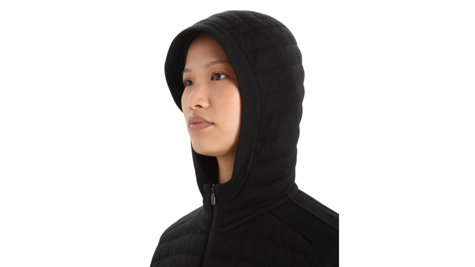 Icebreaker ZoneKnit Insulated Long Sleeve Zip Hoodie - Womens, Black, Small, IB0A59HG001S