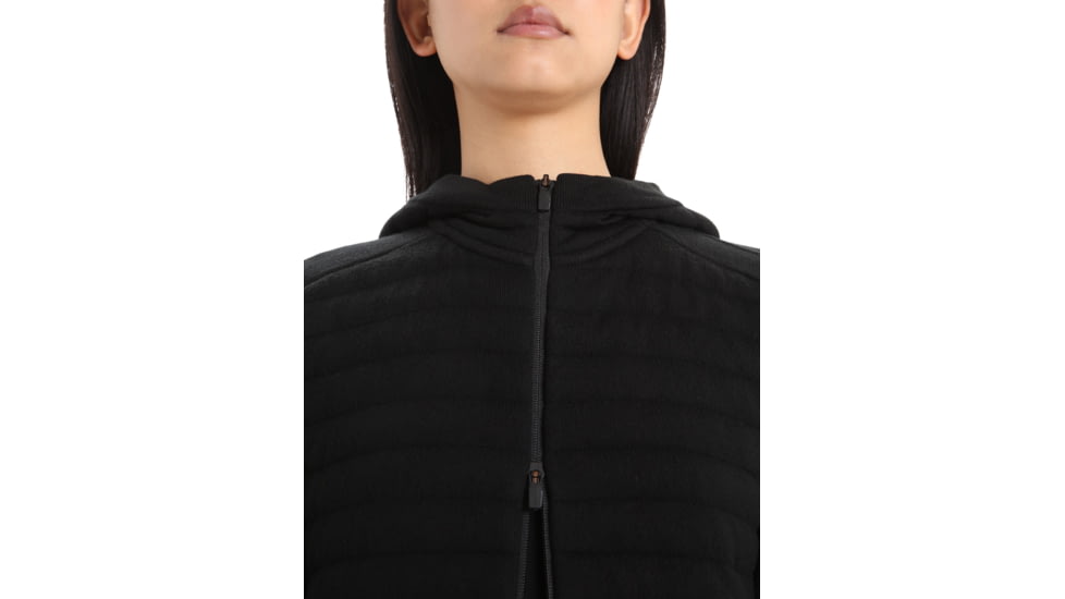 Icebreaker ZoneKnit Insulated Long Sleeve Zip Hoodie - Womens, Black, Small, IB0A59HG001S
