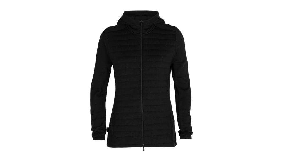 Icebreaker ZoneKnit Insulated Long Sleeve Zip Hoodie - Womens, Black, Small, IB0A59HG001S