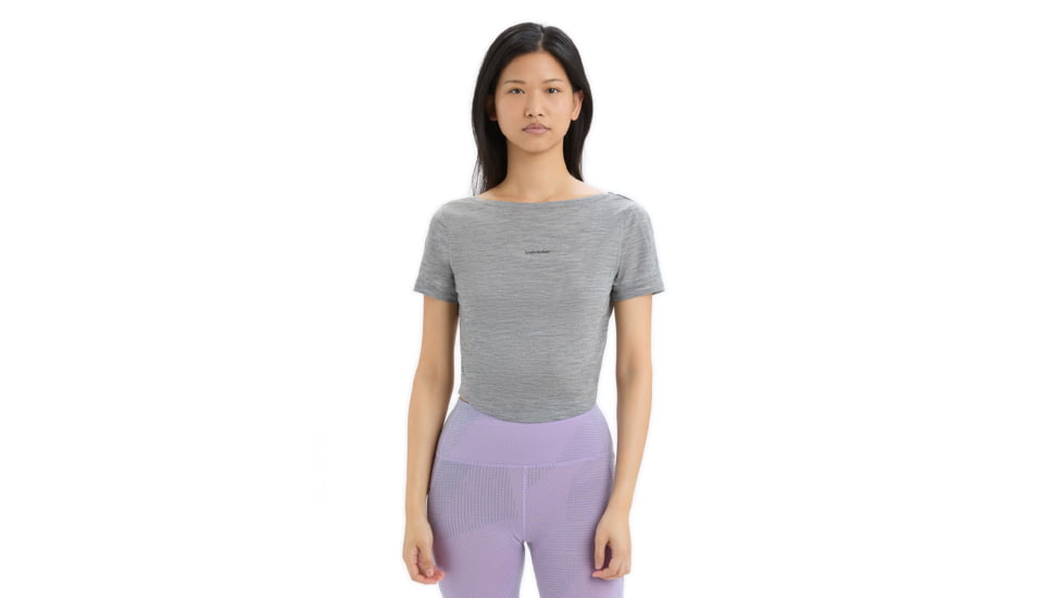 Icebreaker ZoneKnit Short Sleeve Scoop Back T-Shirt - Womens, Metro Heather, 2XS, IB0A56OV016XXS