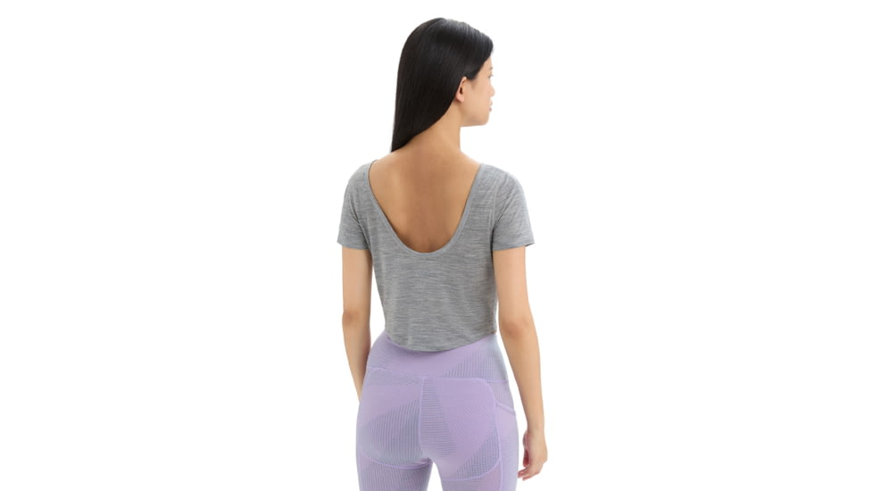 Icebreaker ZoneKnit Short Sleeve Scoop Back T-Shirt - Womens, Metro Heather, Extra Large, IB0A56OV016XL