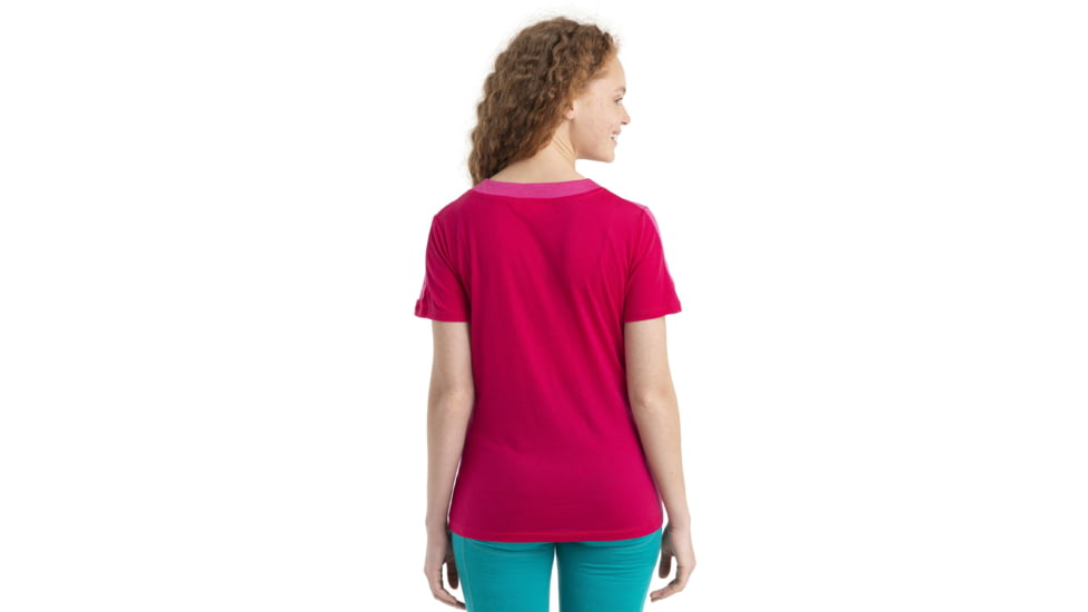 Icebreaker ZoneKnit Short Sleeve T-Shirt - Womens, Tempo/Electron Pink/Cb, Small, IB0A56OU858S