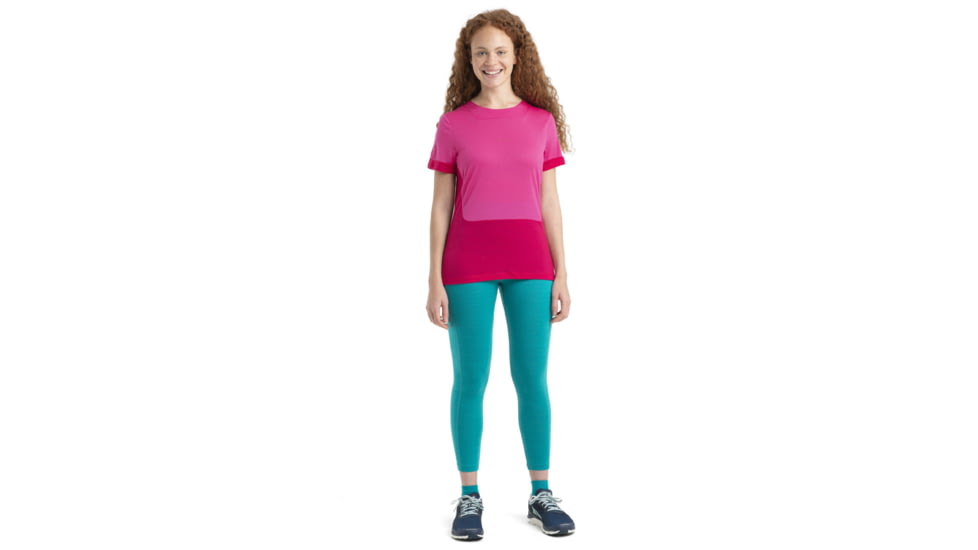 Icebreaker ZoneKnit Short Sleeve T-Shirt - Women's, Tempo/Electron Pink/Cb, Small, IB0A56OU858S