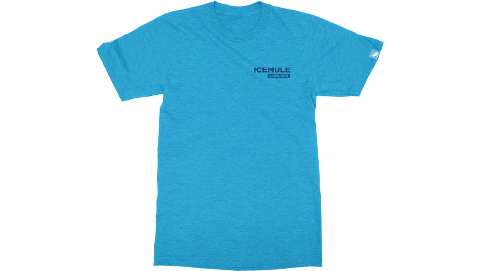 IceMule Coolers Hang Loose Tee - Mens, Turquoise shirt with Navy ink, 3557911691357