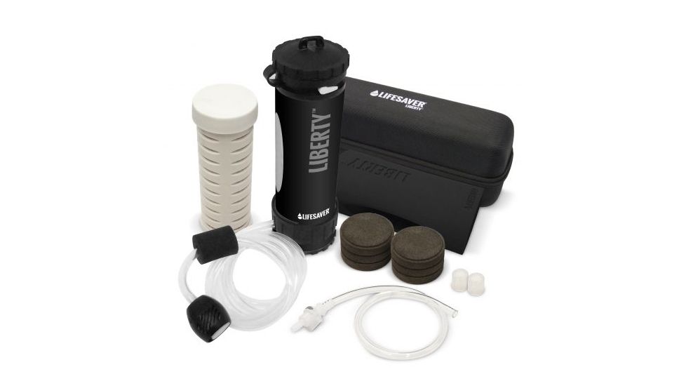 Icon LifeSaver Liberty bottle 2000UF Advanced Pack, Black, 7.5x 3.78x 13.11in LB-LI-AP-BK