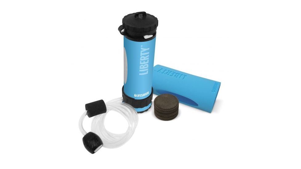 Icon LifeSaver Liberty bottle 2000UF Starter Pack, Blue, 3.78x 3.78x 13.11in LB-LI-SP-BL