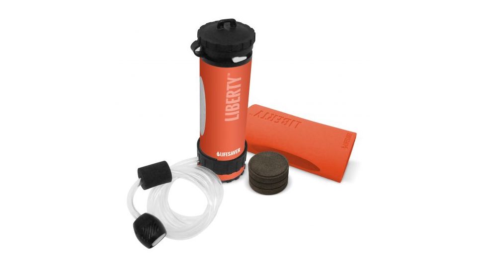 Icon LifeSaver Liberty bottle 2000UF Starter Pack, Orange, 3.78x 3.78x 13.11in LB-LI-SP-O