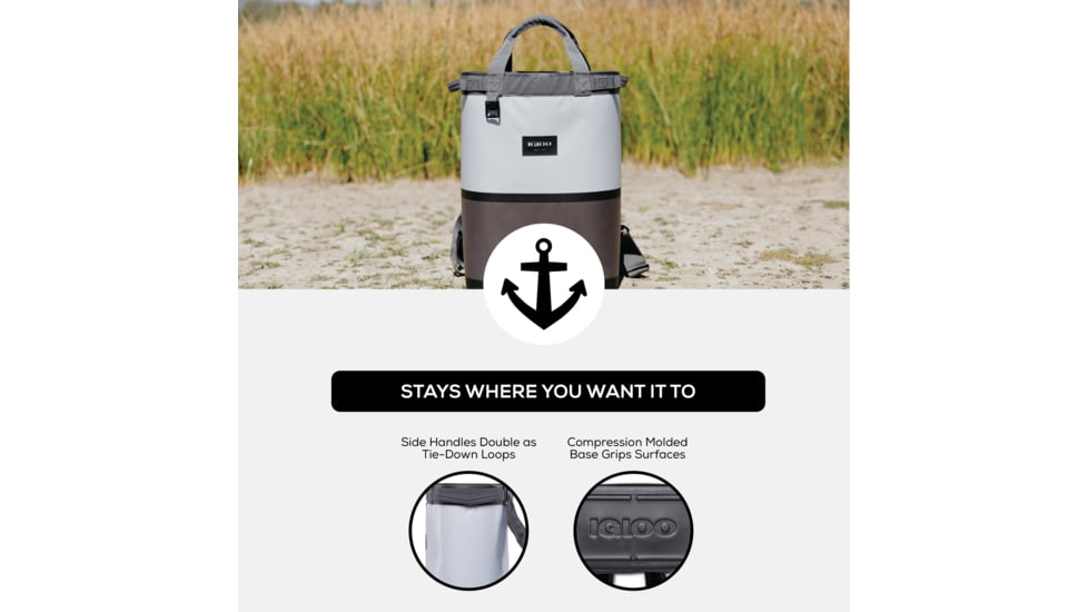 Igloo Reactor Cinch Backpack Cooler, Gray, 00065594