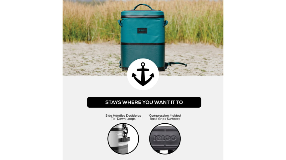 Igloo Reactor Lid Backpack 24 Cooler, Spruce, 00065596