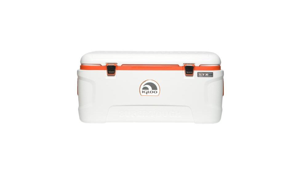 Igloo Super Tough Cooler Stx, 120 Qt, White/Orange 00044807