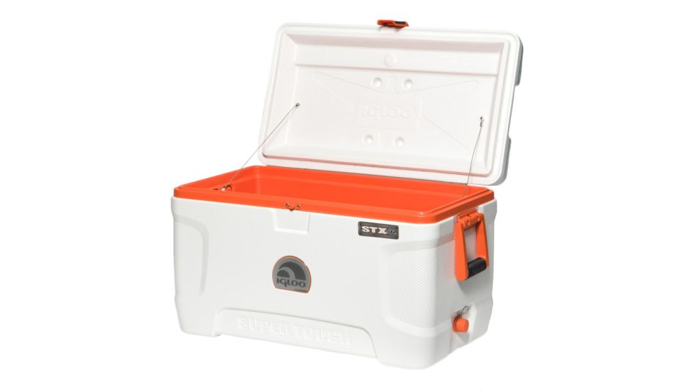 Igloo Super Tough Cooler Stx, 72 Qt, White/Orange 00044950