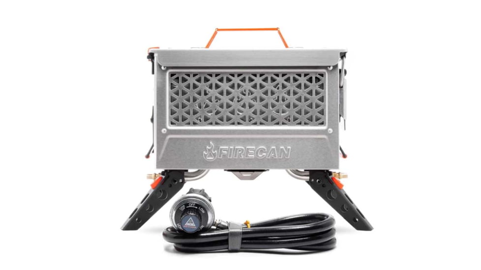 Ignik FireCan Deluxe Stainless w/Grill, Silver &amp; Orange, IGPRO-00322