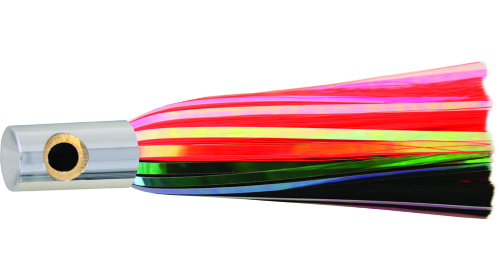 Iland Sailure Flasher Trolling Lure, 5 1/2in 3-D Eyes, 5 - 8 Kts, 1/2oz, Conical Chrome Head/Black &amp; E Red Skirt, SA300F-BK/ERD