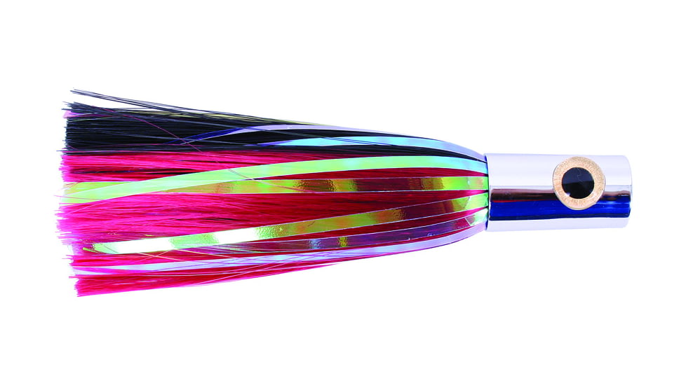 Iland Sailure Flasher Trolling Lure, 5 1/2in 3-D Eyes, 5 - 8 Kts, 1/2oz, Conical Chrome Head/Black &amp; Red Skirt, SA300F-BK/RD