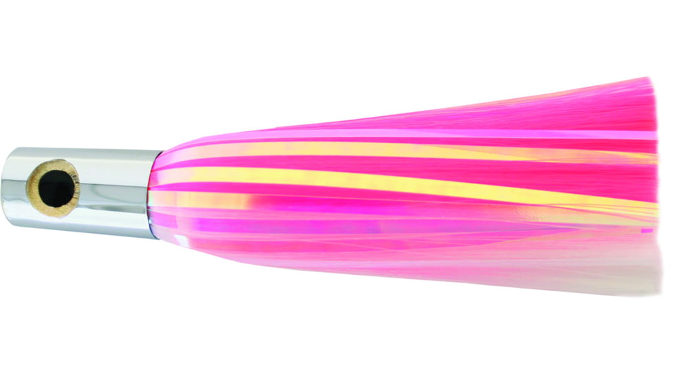 Iland Sailure Flasher Trolling Lure, 5 1/2in 3-D Eyes, 5 - 8 Kts, 1/2oz, Conical Chrome Head/E Pink &amp; E White Skirt, SA300F-EPK/EWH